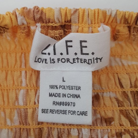 New Junior Women's L.I.F.E Top Blouse Size L Yellow - Picture 5 of 7